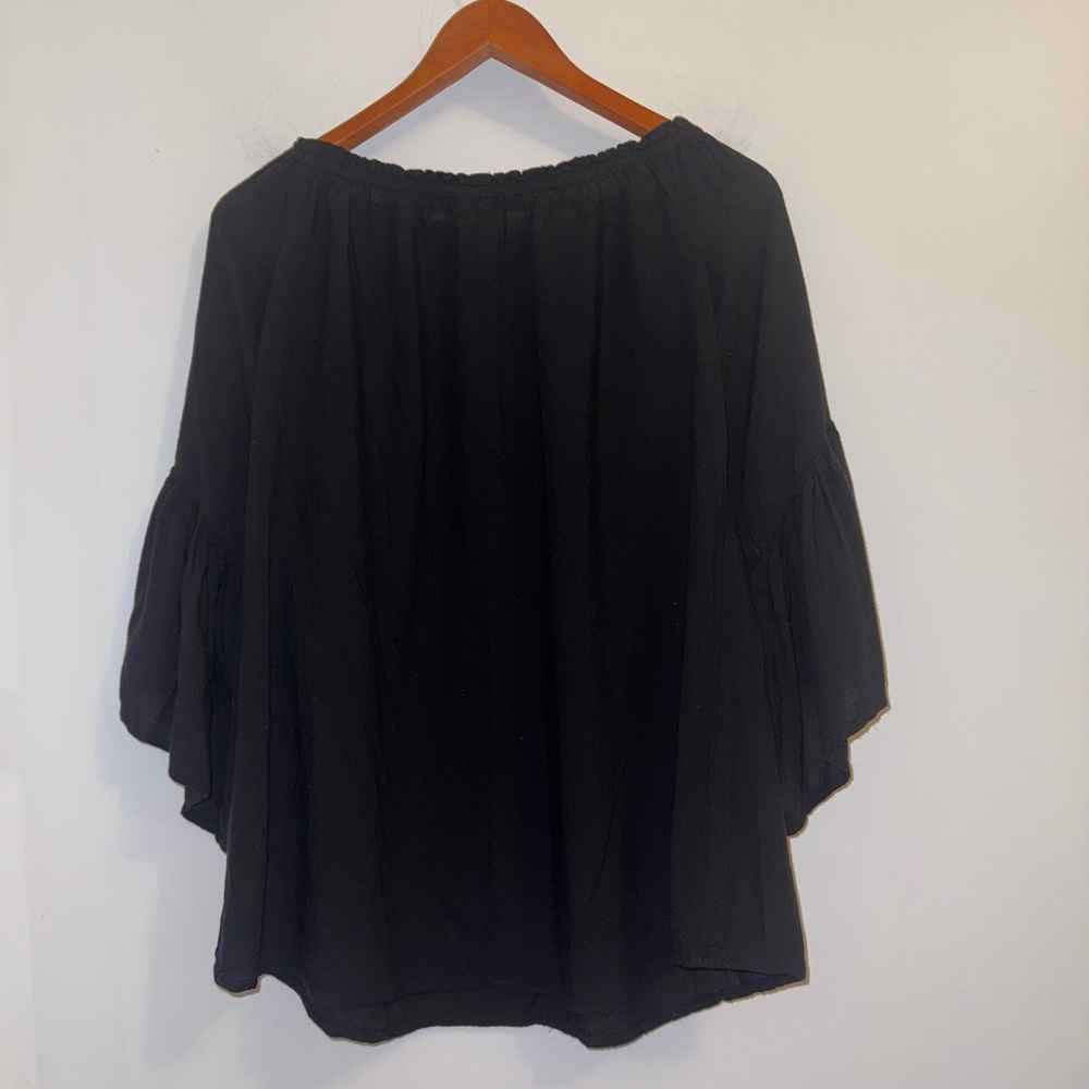 🖤🌹 Feathers Black Embroidered Peasant Blouse | Medium - Picture 6 of 12